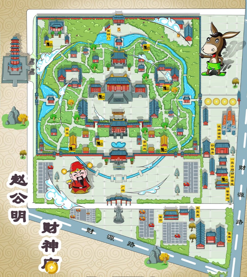 兴山寺庙类手绘地图